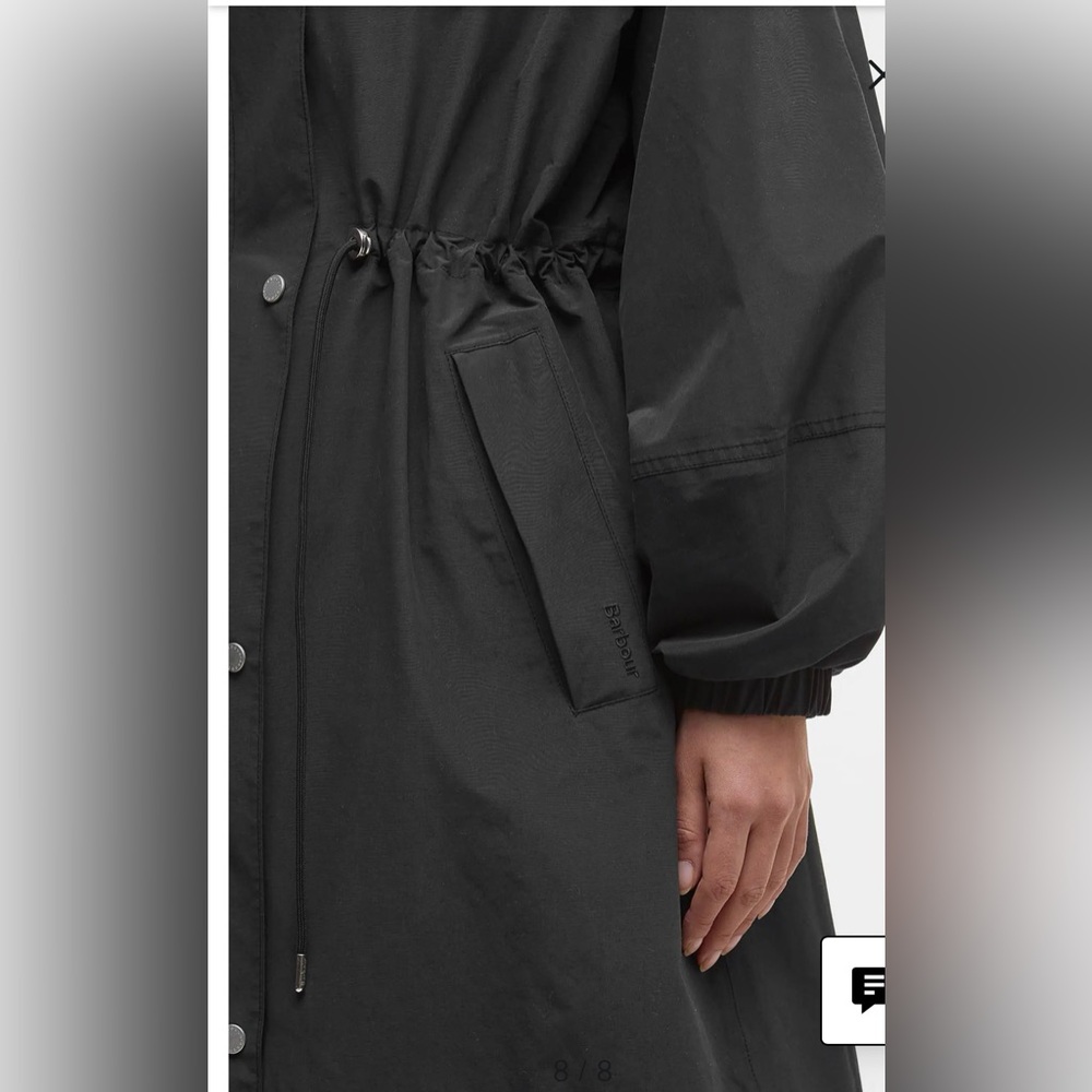 Barbour NEW Size US 8 Sidney Longline Waterproof Jacket Black - Picture 8 of 12
